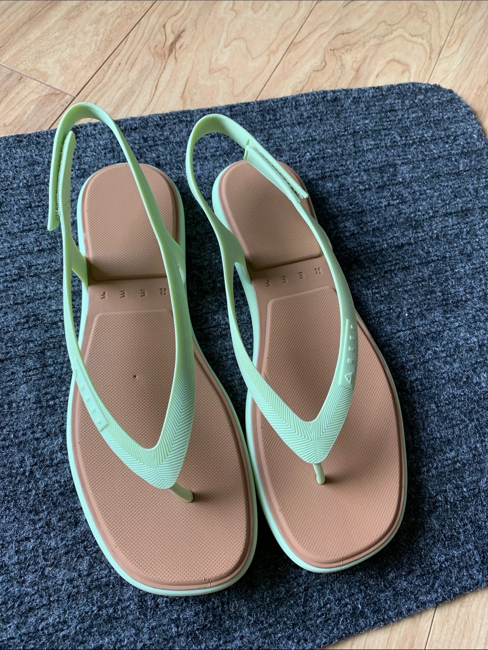 Reef Water Willow Maya Sandals in beige and mint green